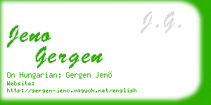 jeno gergen business card